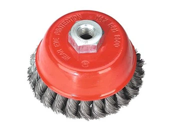4 inci Twisted knotted cawan wire berus logam bersih